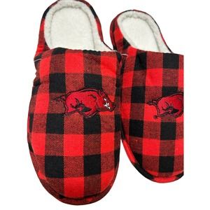 FOCO Men's NCAA Sherpa Lined Buffalo Check Memory Foam Slippers M 9/10